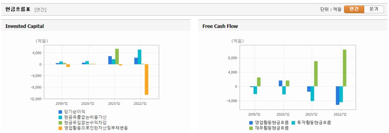 에코프로 가치 분석, 현금흐름표