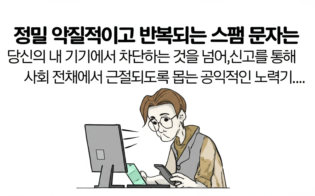 스마트폰 통신사 신고로 스팸 문자 원..