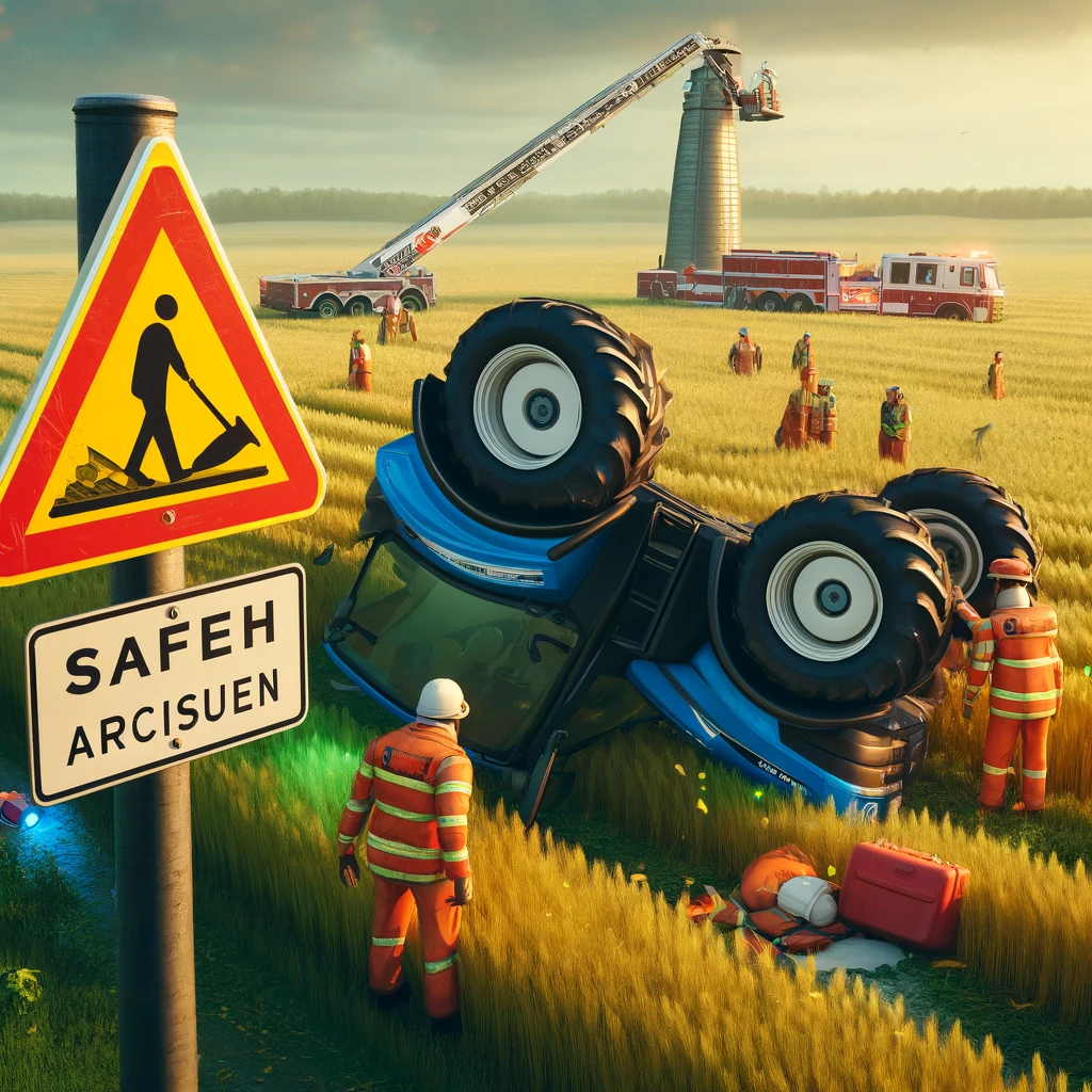 1 photo on the agricultural machine accident