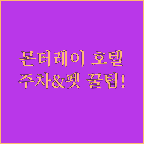 몬터레이 베이 근처 호텔 예약 팁 펫..