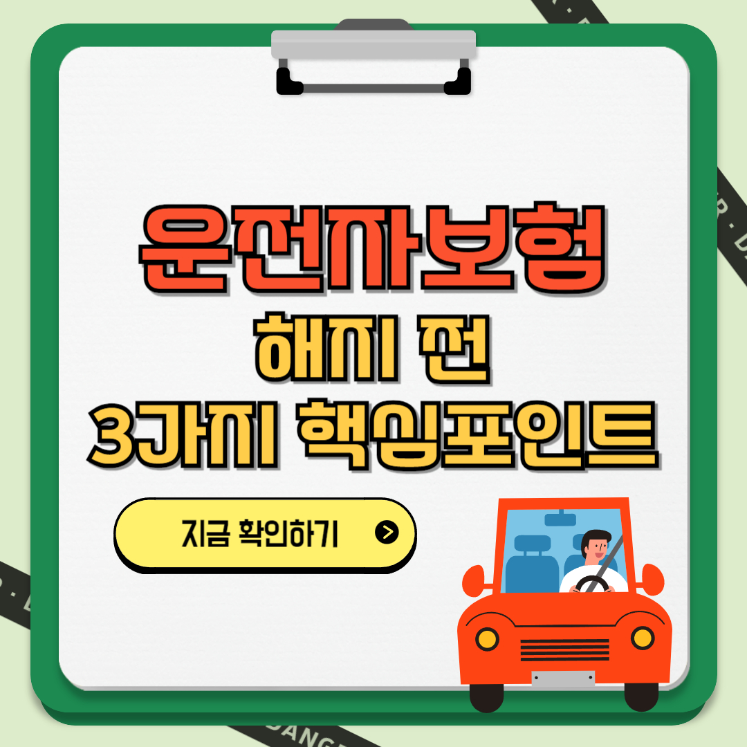 운전자보험 해지 전 3가지 핵심포인트 텍스트와 이미지