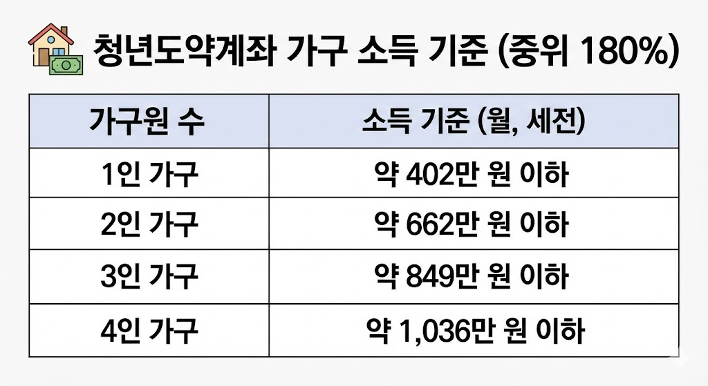 청년도약계좌 가구 소득 기준