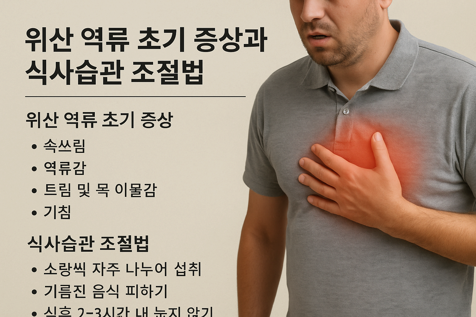 위산 역류 초기 증상과 식사습관 조절법