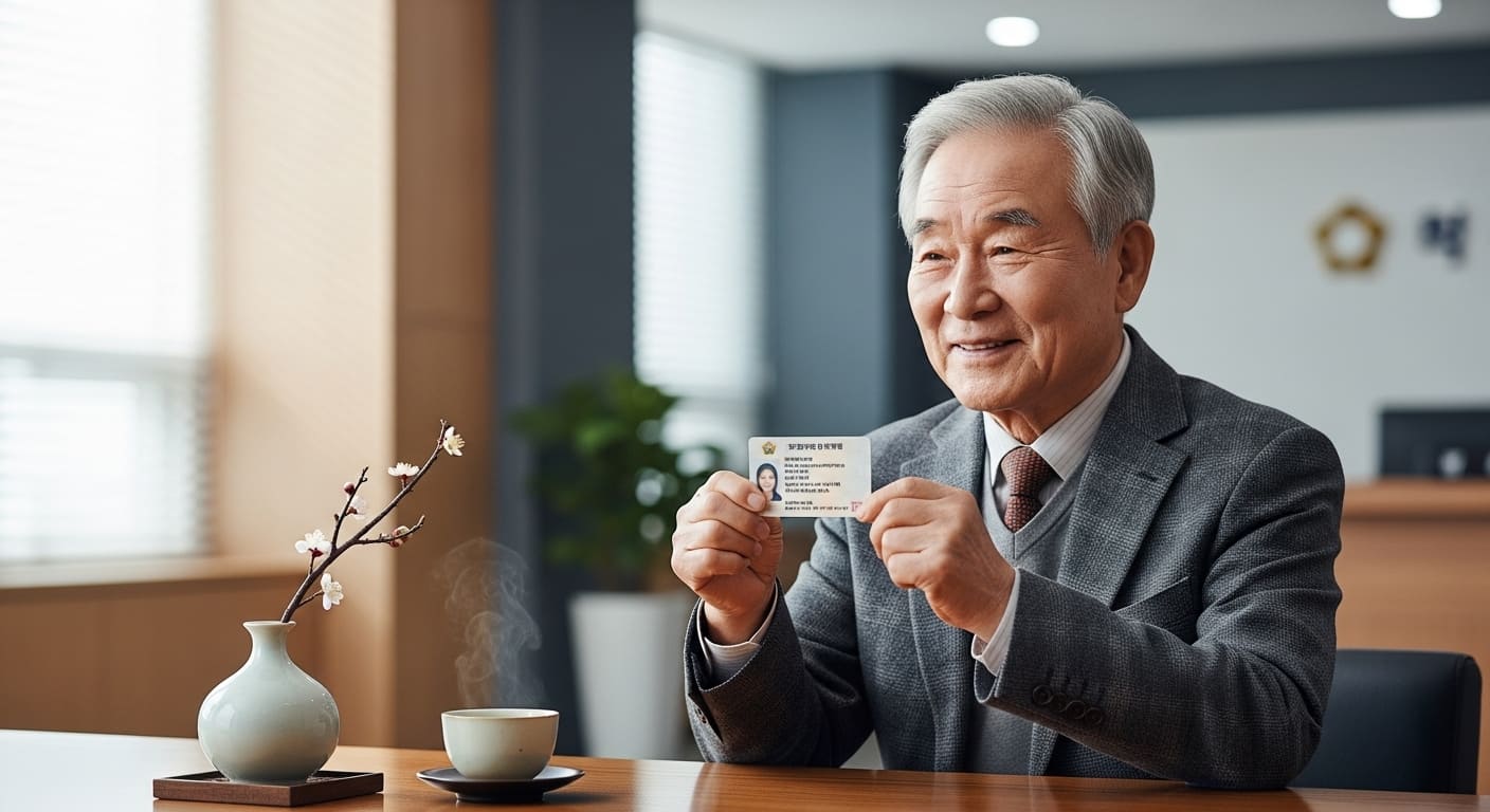 운전면허 반납 지원금을 신청하는 노인 모습