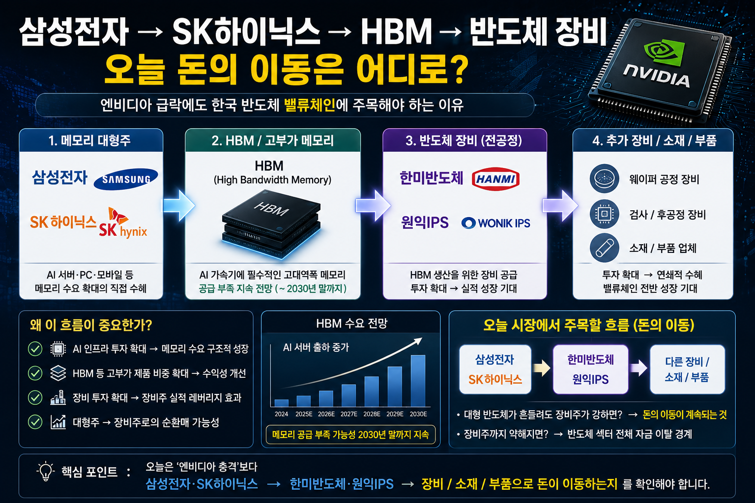 삼성전자 SK하이닉스 HBM 반도체 장비주 돈의 이동