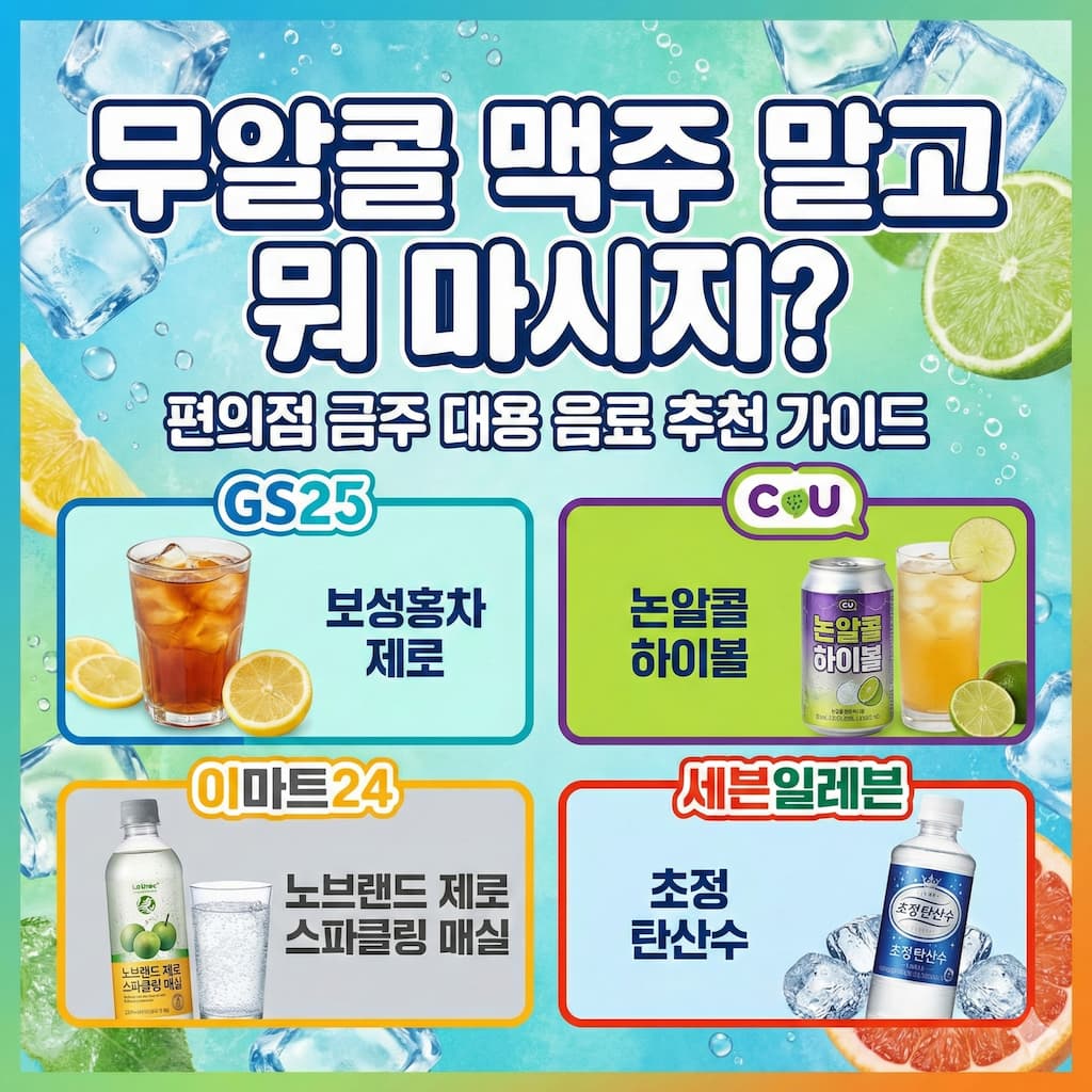 편의점 금주 대용 음료 추천 가이드 인포그래픽