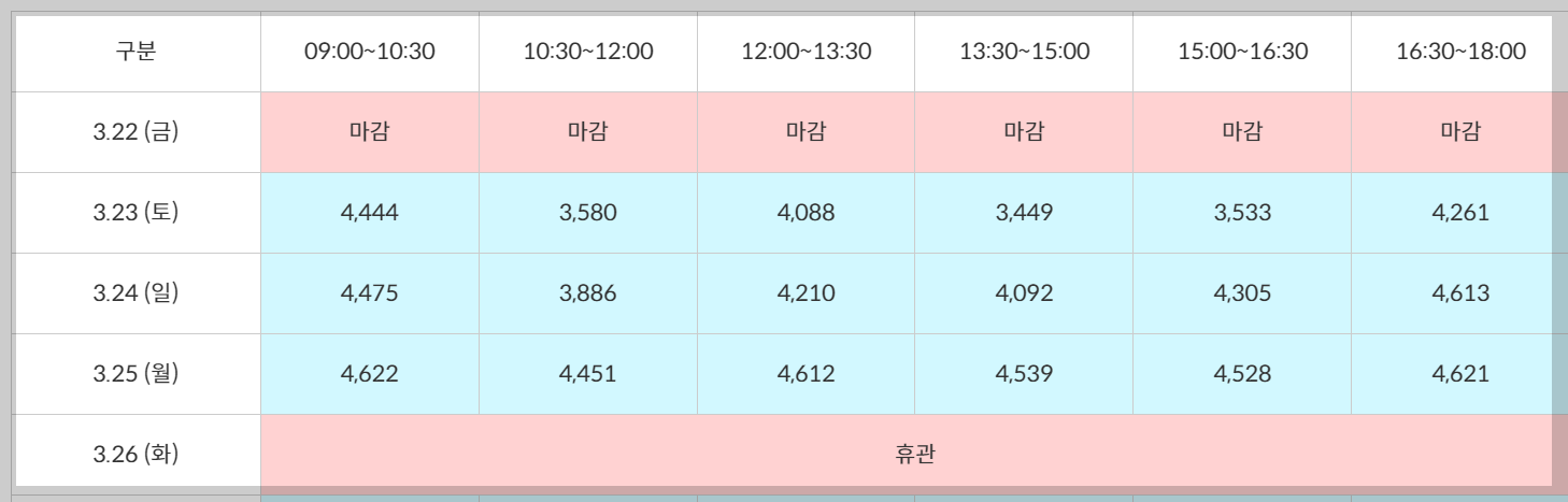 청와대 관람신청