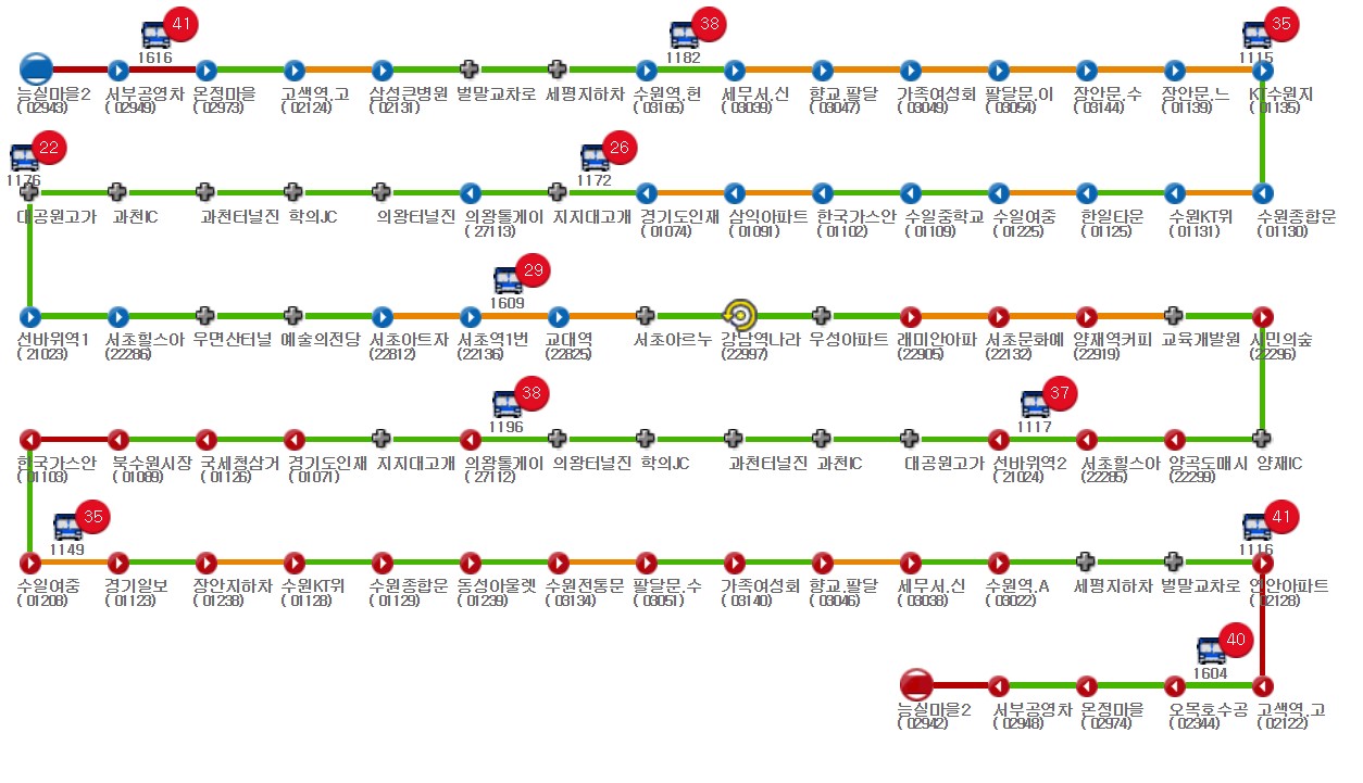 수원-강남역 가는 광역버스 심야버스 첫차 막차 심야 시간 배차 간격 실시간 버스 위치2
