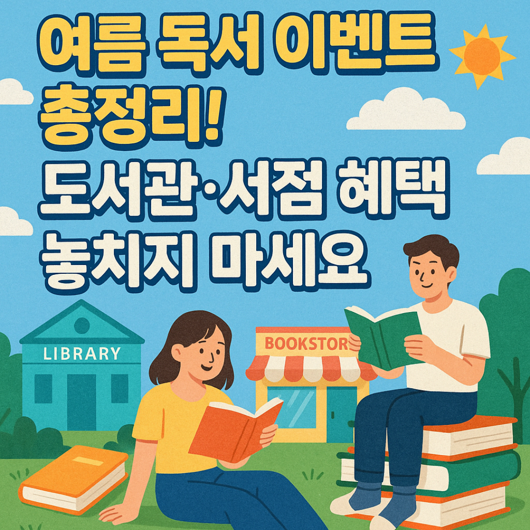 여름 독서 이벤트 총정리! 도서관&middot;서점 혜택 놓치지 마세요