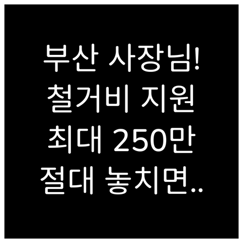 부산 소상공인 폐업 전 꼭 확인해야 ..