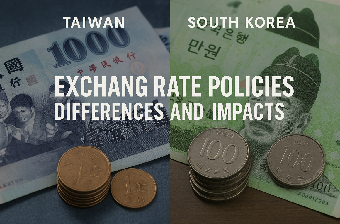 대만과 한국의 환율 정책 비교를 연상시킬 수 있는 이미지