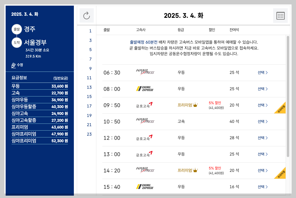 경주고속버스터미널 시간표, 예매, 노선 등 5분 총정리