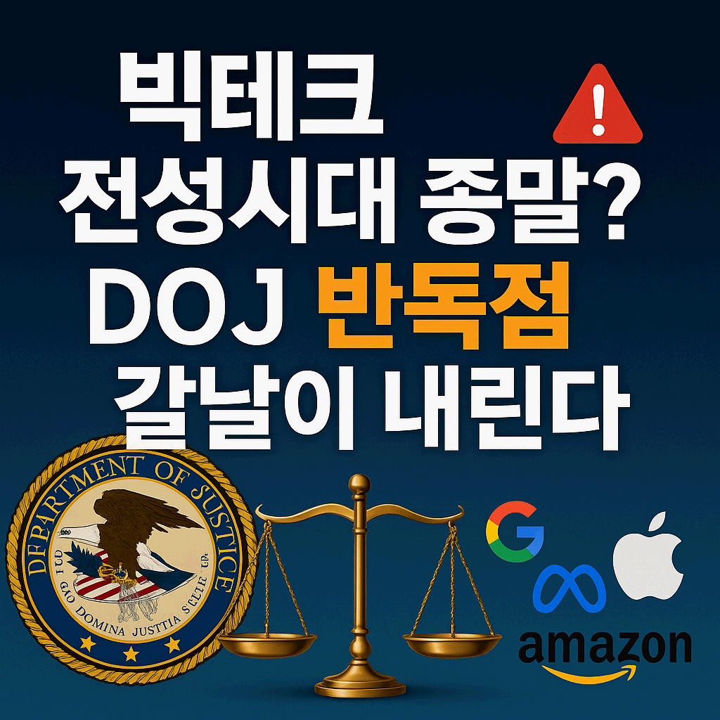 빅테크 전성시대 끝? DOJ 반독점 칼날이 내린다