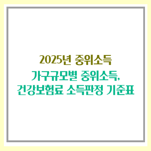 2025년 중위소득