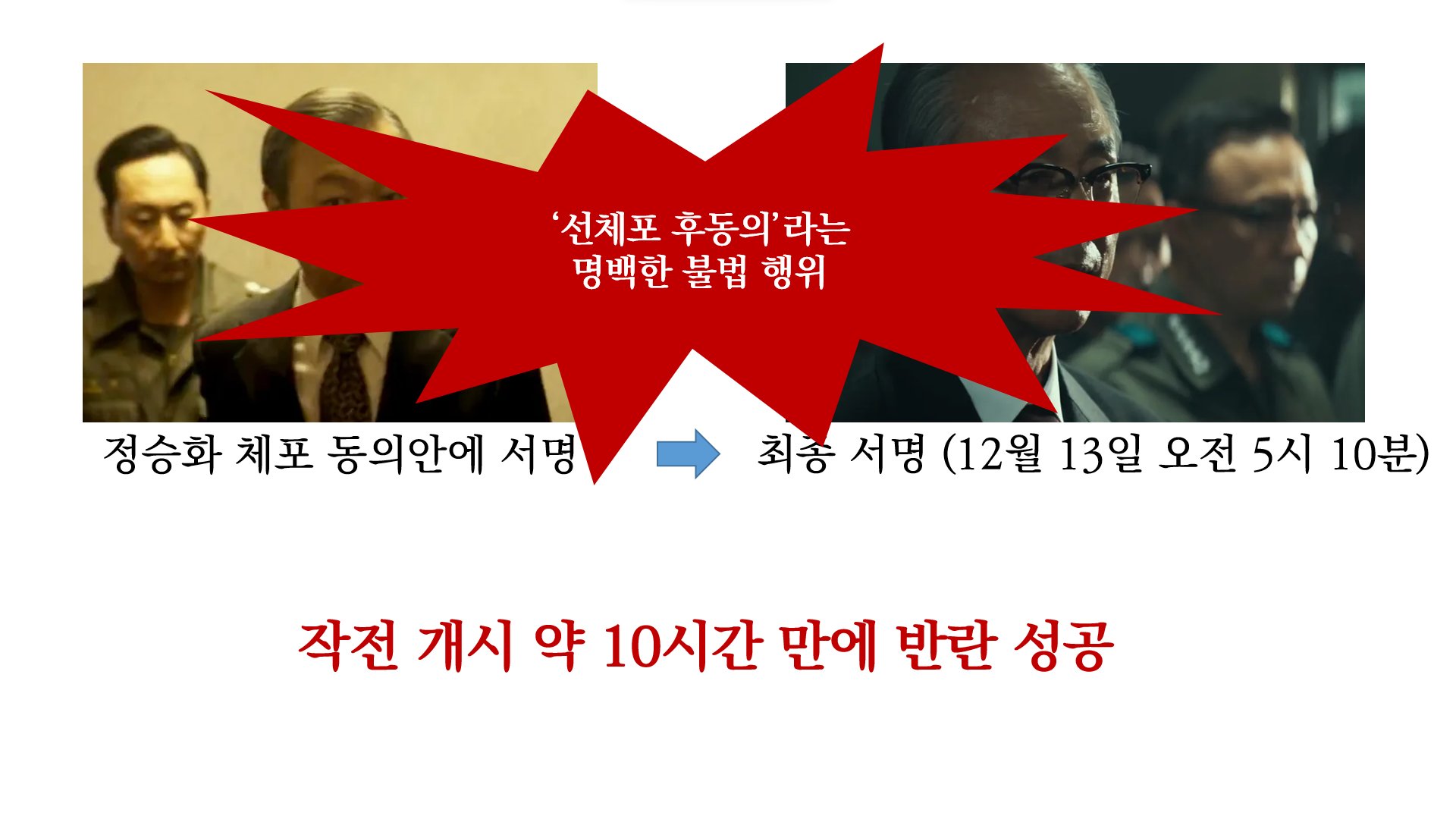 작전개시 약 10시간만에 반란 성공