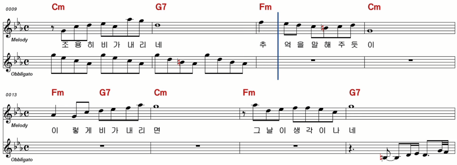 주미(채은옥) 빗물 악보