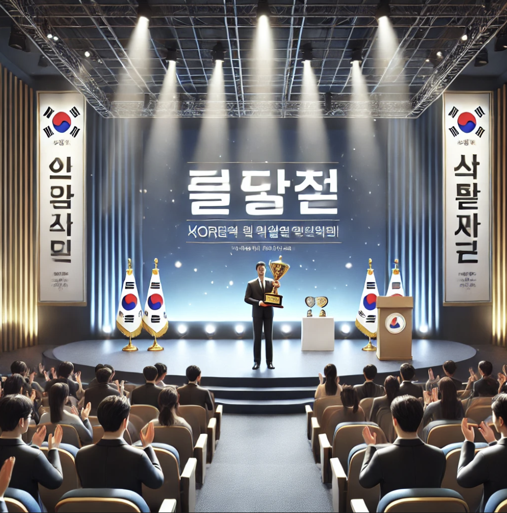  시상식에서 상장과 트로피를 받는 기쁨의 순간