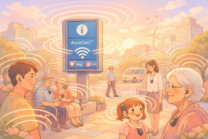 보편적 설계를 바탕으로 한 스마트 시티의 청각 인프라 구성도.