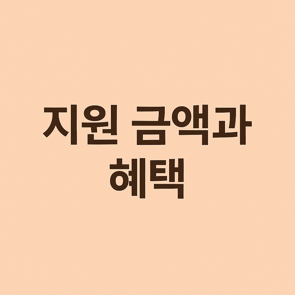 지원 금액과 혜택