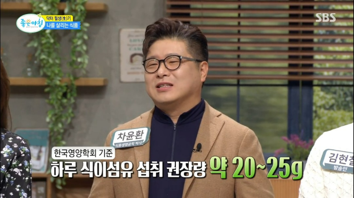 식이섬유 효능 하루 권장 섭취량