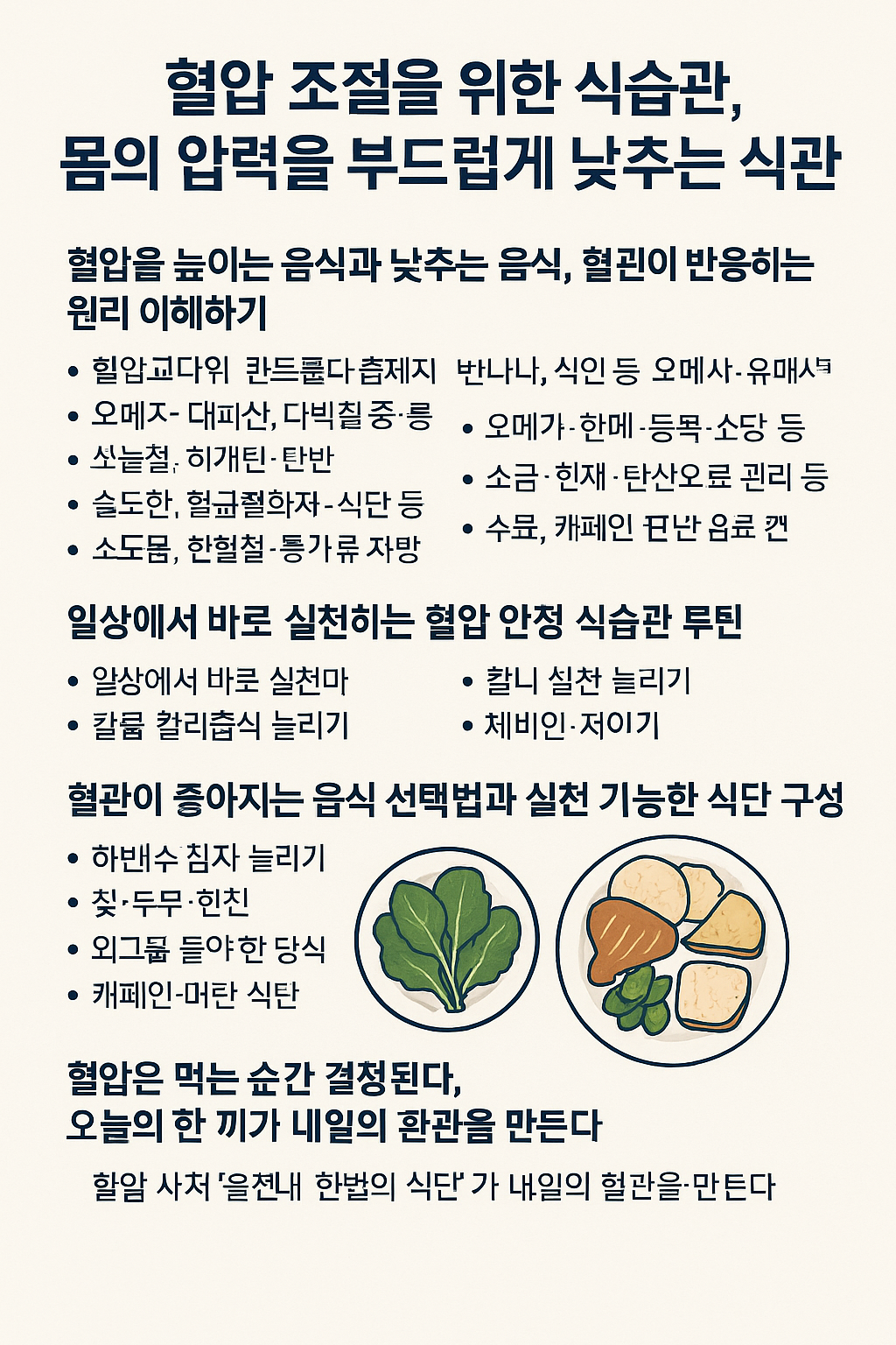 혈압 조절을 위한 식습관, 실천가능한 식단