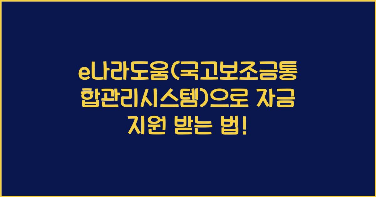 e나라도움(국고보조금통합관리시스템)