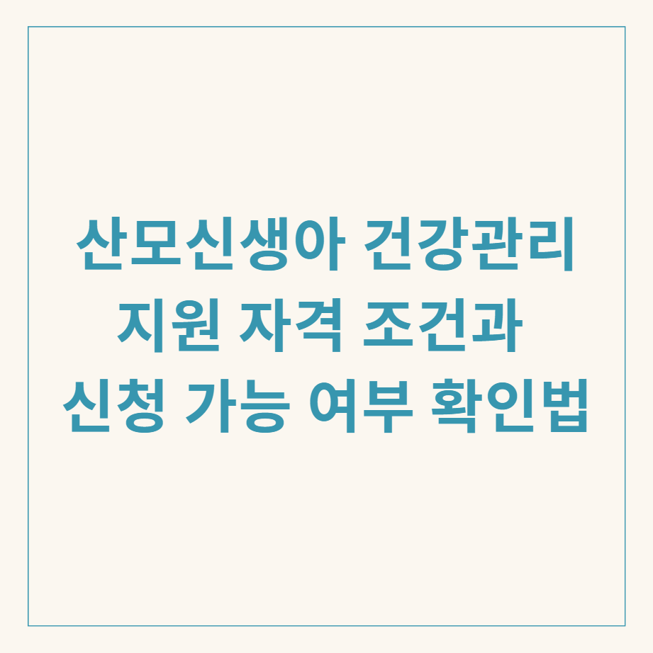 산모신생아 건강관리 지원 관련 이미지