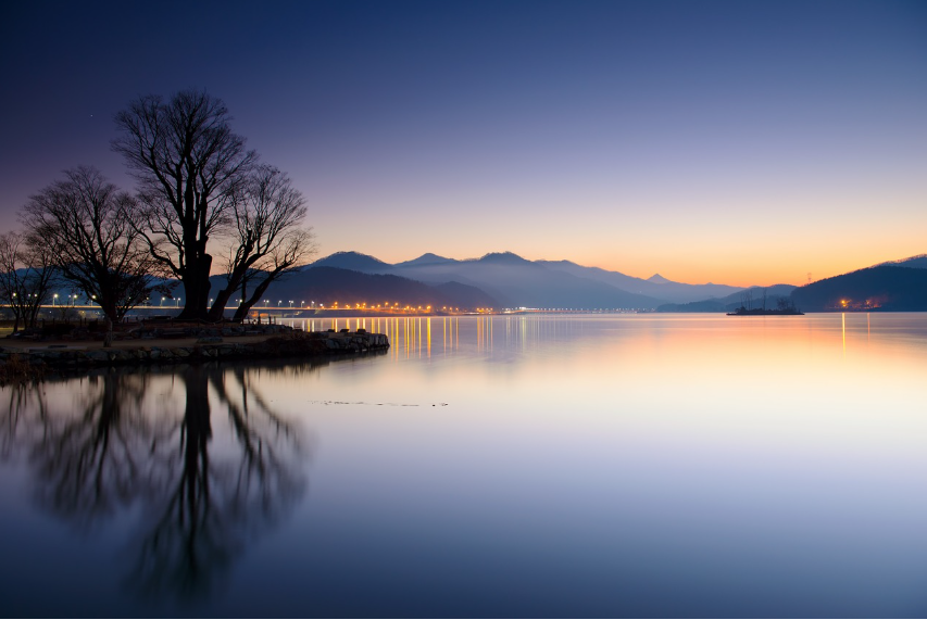 두물머리 새벽 이미지 사진