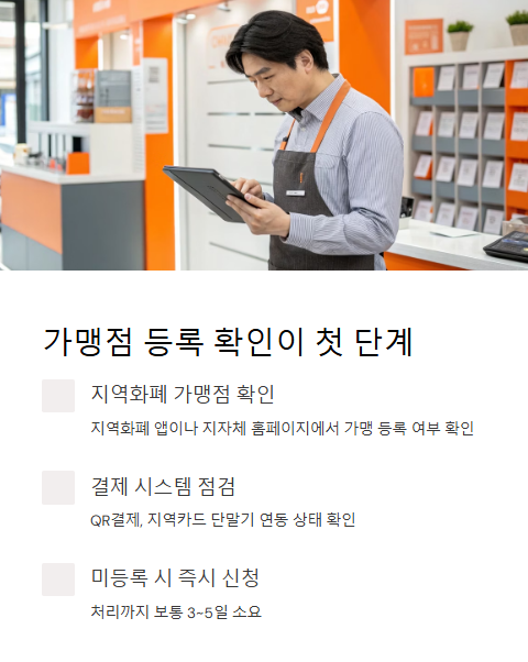 가맹점 등록 확인이 첫 단계