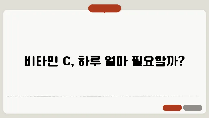 빀타민 c 하루 권장량