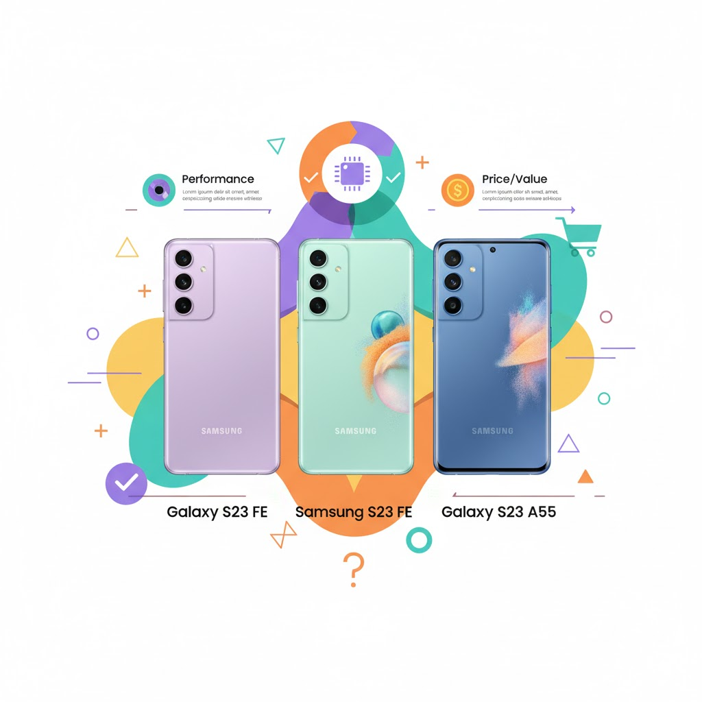 갤럭시 S23 vs S23 FE vs A55 비교: 성능과 사용경험