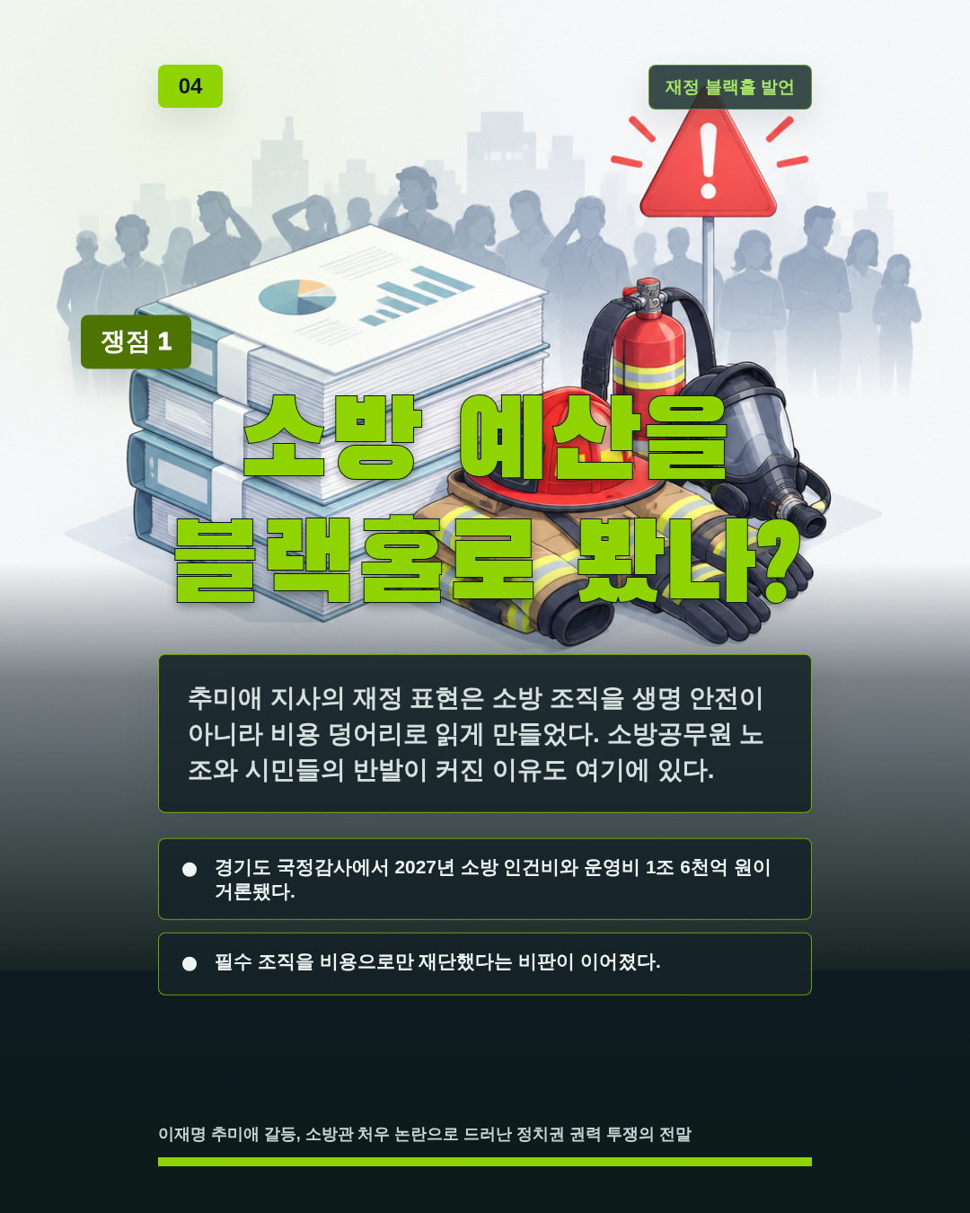 소방 예산을 블랙홀로 봤나?