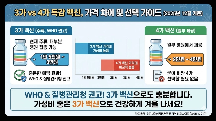 독감예방접종 가격비교,접종기간,3가 4가 백신차이