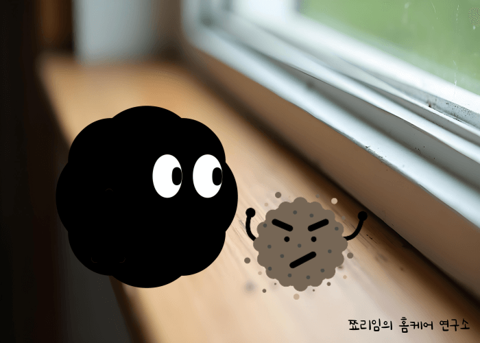 창틀 먼지 사진
