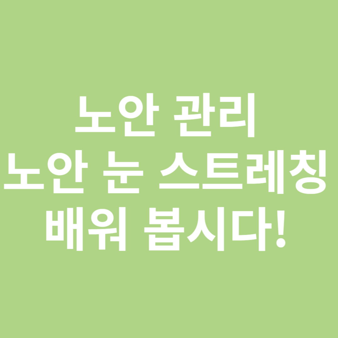 노안 눈 스트레칭
