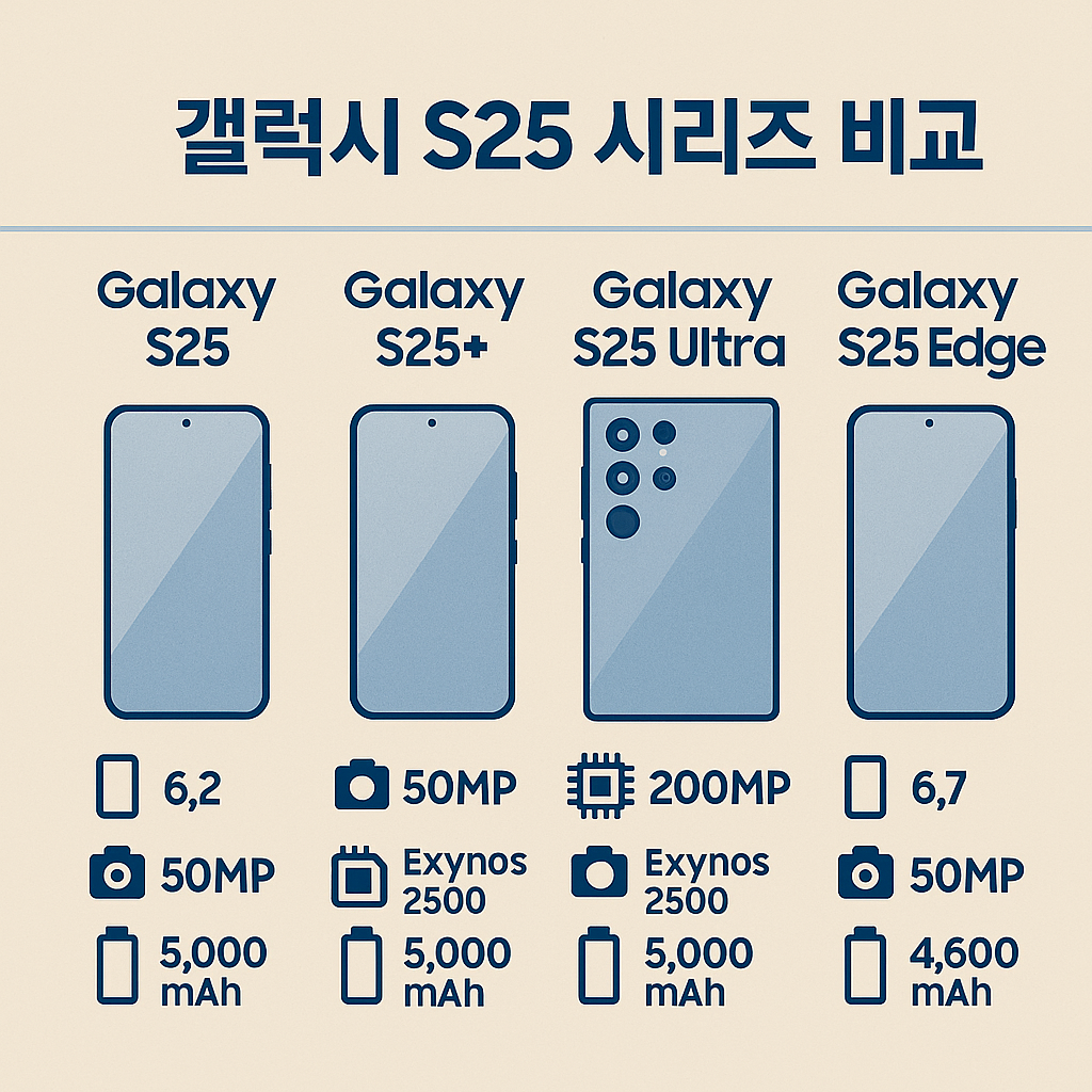 갤럭시 S25 시리즈 사양 비교 모델 추천