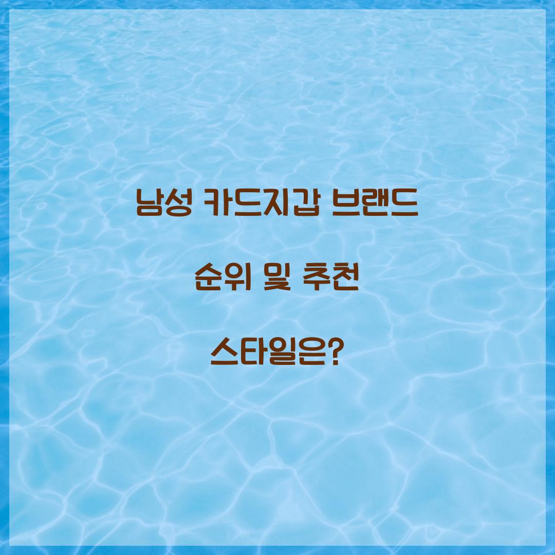 남성 카드지갑 브랜드 순위