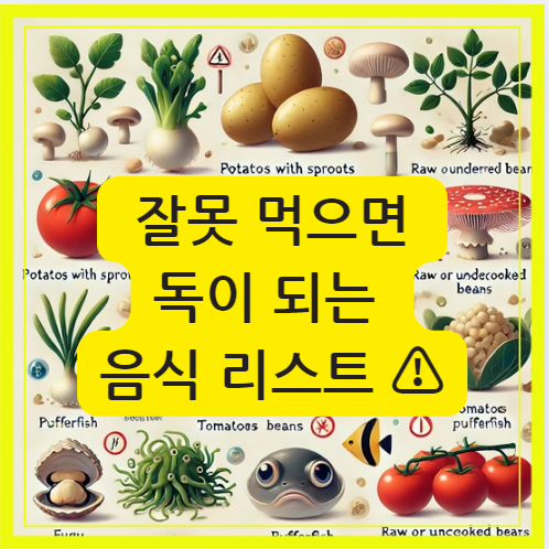 독이되는 음식리스트라고 써진 포스터