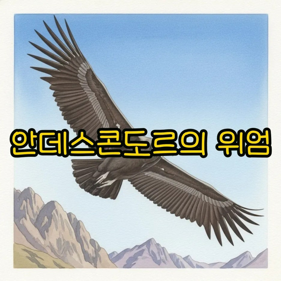 장엄한 안데스콘도르가 하늘을 나는 모습.