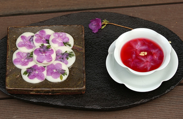 한국의 떡 종류 화전-오미자 화채만들기