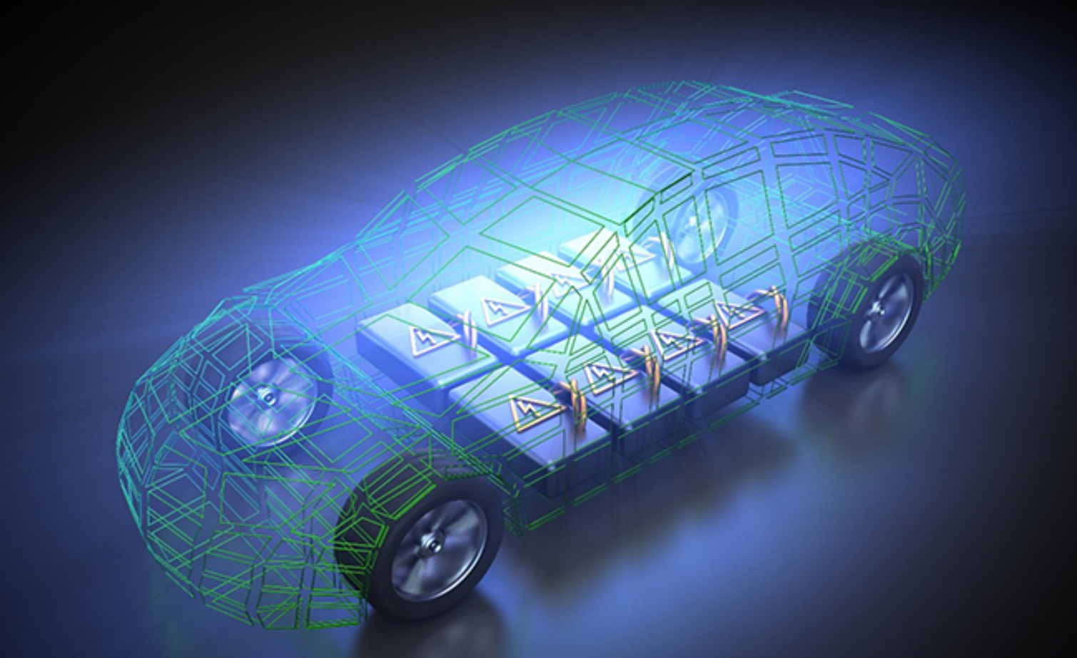 핵심광물 재자원화를 상징하는 자동차 배터리 그래픽 이미지