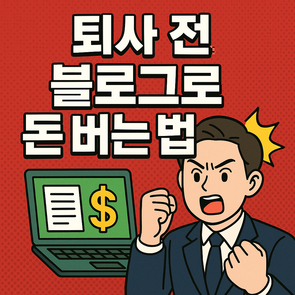 퇴사 전 준비는 바로 지금부터! 블로그로 안정적인 수익을 만들어보세요.