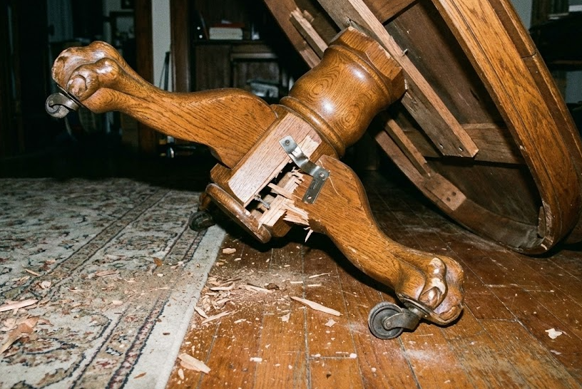 고장난 가구 다리 사진