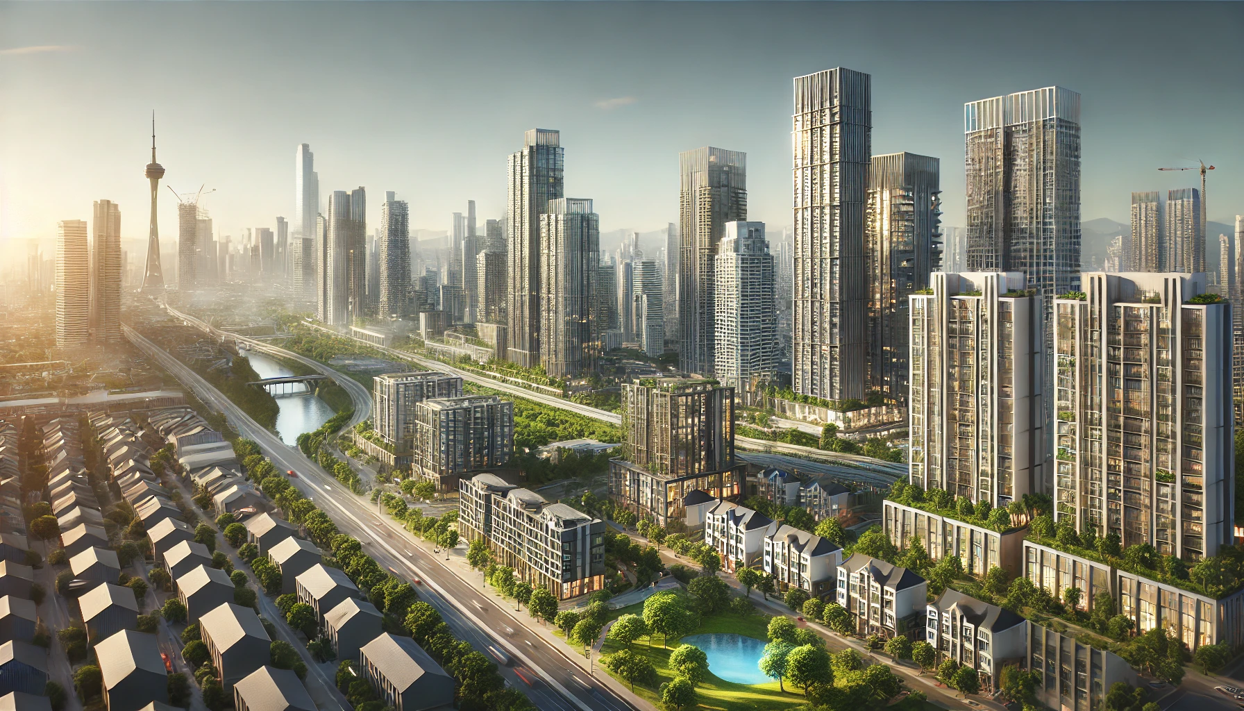 도심지 대단위 주거지가 연상되는 이미지