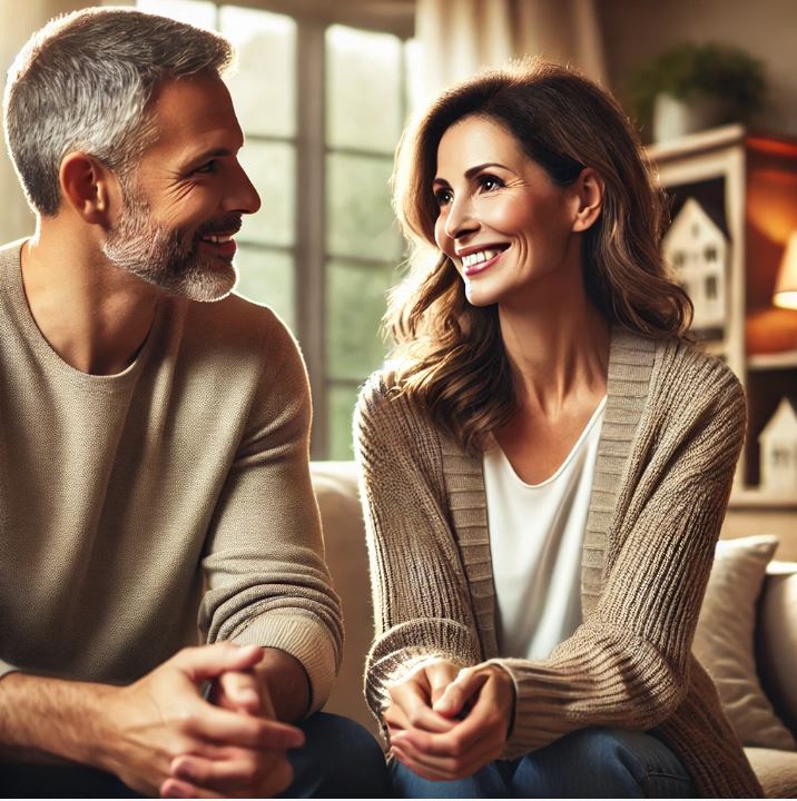 웃으며 대화하는 모습