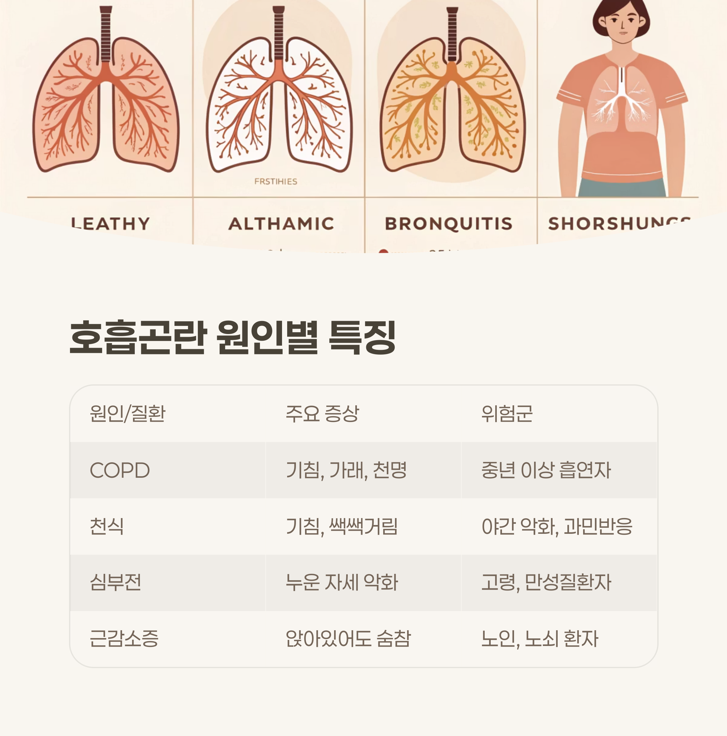 호흡곤란의 원인과 위험군