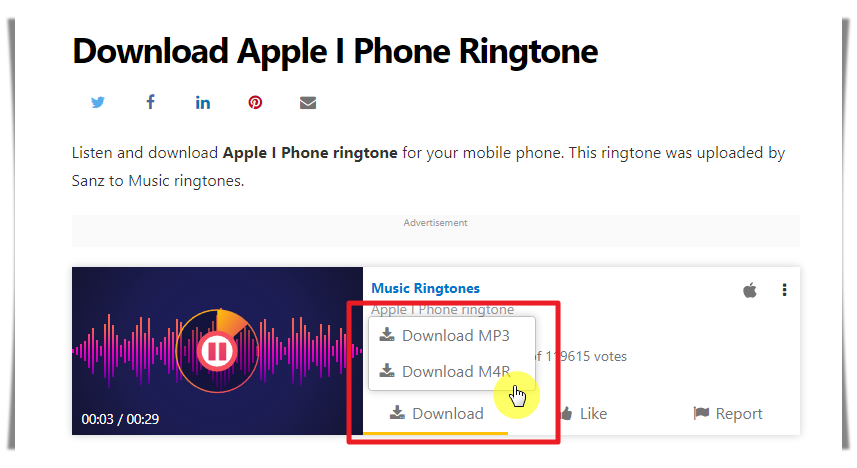 무료 벨소리 미리듣기 및 다운 받기