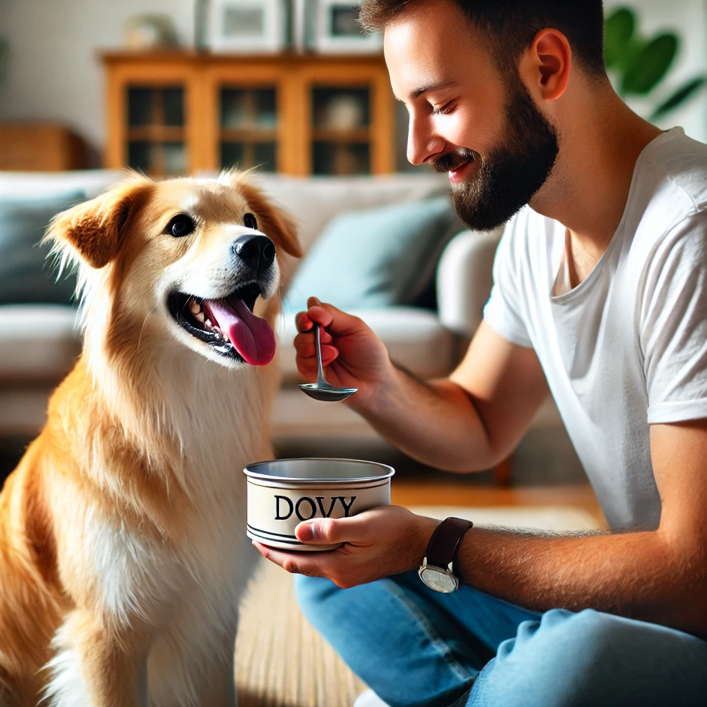 보호자가 반려견에게 직접 먹여주는 사진