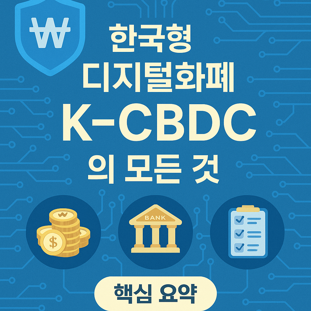 한국형 디지털화폐 K-CBDC의 핵심을 시각적으로 요약한 블루톤 인포그래픽