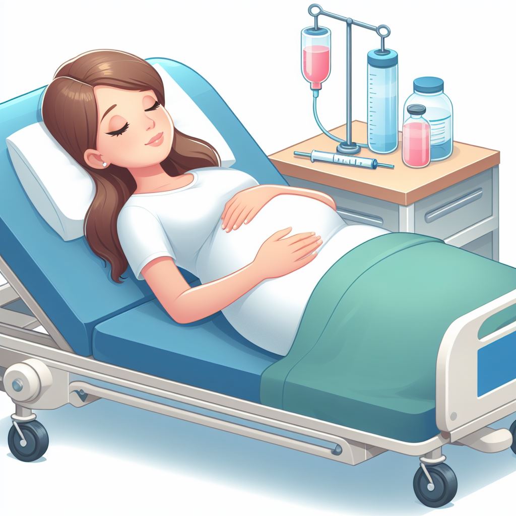 임산부 누워있는 모습